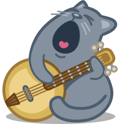 Cat Banjo Sticker