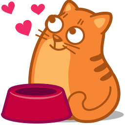 Cat Food Hearts Sticker