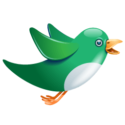 Twitter Bird Flying Green Sticker