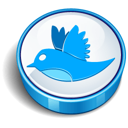 Twitter Bird Blue Coin Sticker