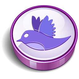 Twitter Bird Purple Coin Sticker