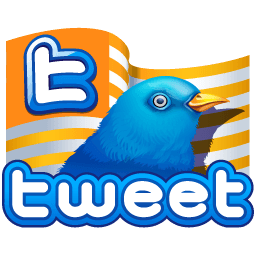 Twitter Flag Gold Sticker