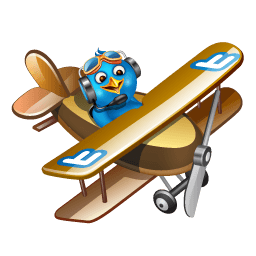 Twitter Plane Brown Sticker