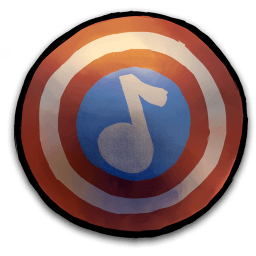 Captain America Shield Music Note Sticker