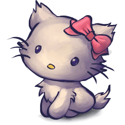 Kitty Red Bow Sticker