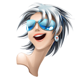 Gray White Hair Girl Sticker