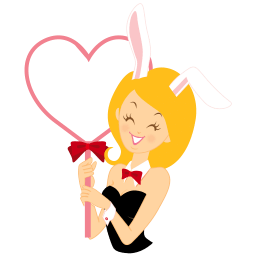 Girl Bunny Heart Sticker