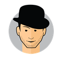 Male Bowler Hat Sticker