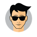 Male Cool Sunglasses Sticker
