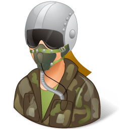 Occupations Pilot Military Female Light Sticker