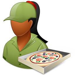 Occupations Pizza Deliveryman Female Dark Sticker