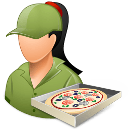 Occupations Pizza Deliveryman Female Light Sticker