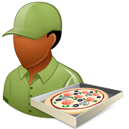 Occupations Pizza Deliveryman Male Dark Sticker