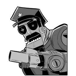 Robot Axe Cop Sticker