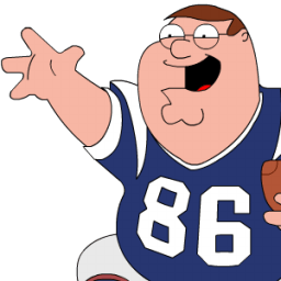 Peter Griffin Football Zoomed Sticker