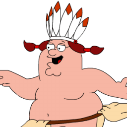 Peter Griffin Indian Zoomed Sticker