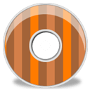 Disk Brown Orange Stripes Sticker