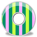 Disk Pink Green Stripes Sticker