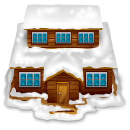 House With Snow Sticker