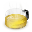 Glass Teapot Yellow Sticker