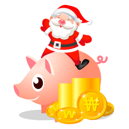 Santa Piggy Bank Sticker