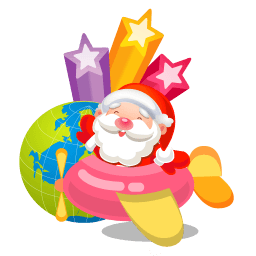 Santa Plane Sticker