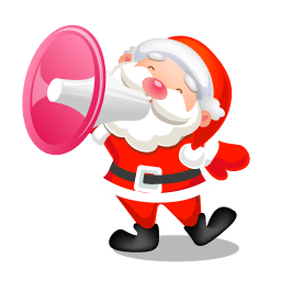 Santa Shouting Megaphone Sticker