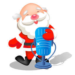 Santa Singing Microphone Sticker