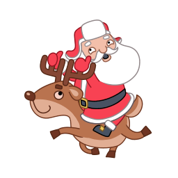 Santa Reindeer Sticker