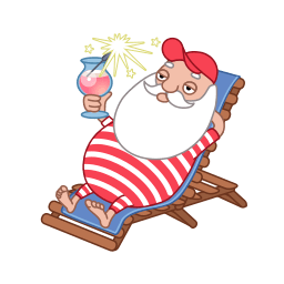 Santa Relax Summer Sticker