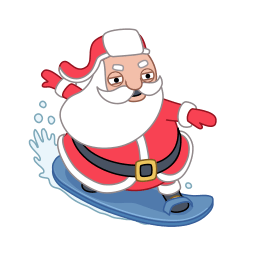 Santa Surfer Sticker