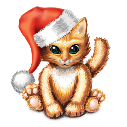 Kitty With Santa Hat Sticker