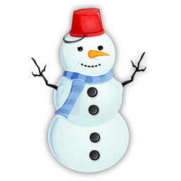 Snowman Red Bucket Sticker