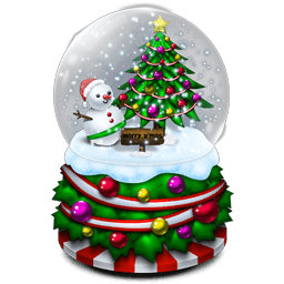 Crystal Ball Snowman Tree Sticker