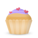 Cupcake Cake Hearts Sticker