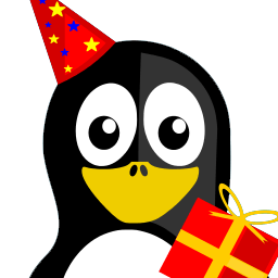 Happy Birthday Tux Sticker