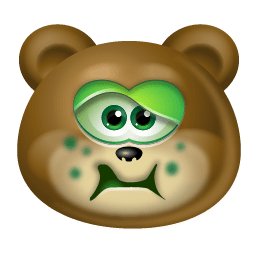 Teddy Bear Sick Sticker