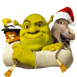 Shrek And Donkey And Puss Sticker