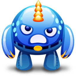 Blue Monster Angry Sticker