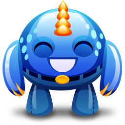 Blue Monster Happy Sticker