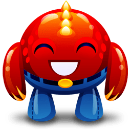 Red Monster Happy Sticker