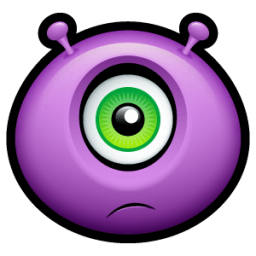 Purple Monster Emoticon Stickers