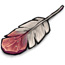 Red White Feather Sticker