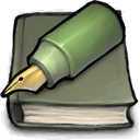 Green Pen And Book Sticker