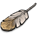 Gold And White Feather Sticker