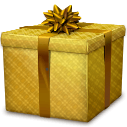 Gold Gift Box Sticker