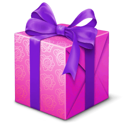 Pink And Purple Gift Box Sticker