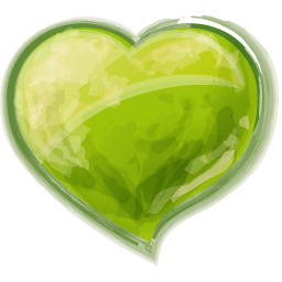 Heart Green Sticker