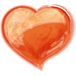 Heart Orange Sticker