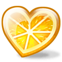 Orange Heart Sticker